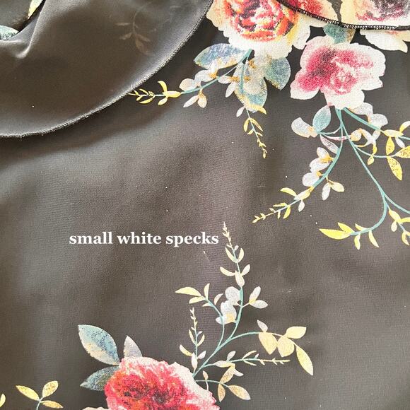 Umgee Dress Women MED Black Floral Ruffle Sheer Overlay Romantic Feminine Sweet - Picture 6 of 7